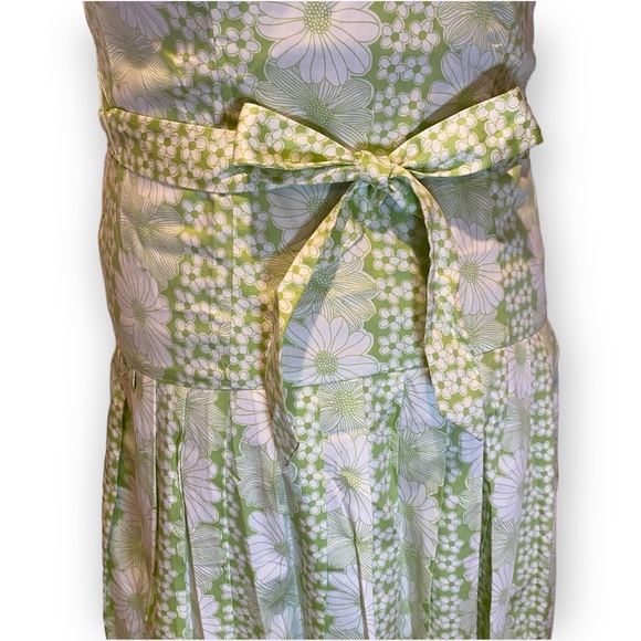 NWOT Bandolino Green White Drop Waist Retro Summer Dress With Daisy Print Size 8 - Picture 11 of 13